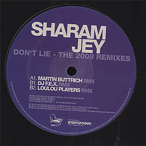 Sharam Jey - Don't lie - the 2008 remixes