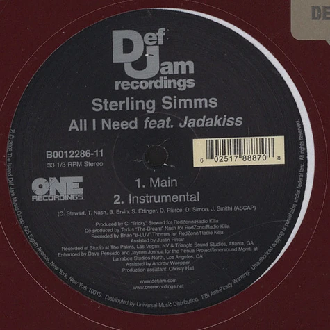 Sterling Simms - All i need feat. Jadakiss