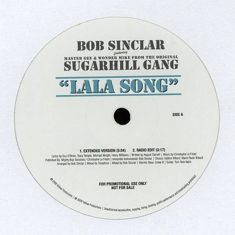 Bob Sinclar - Lala song feat. Master Gee & Wonder Mike from Sugarhill Gang