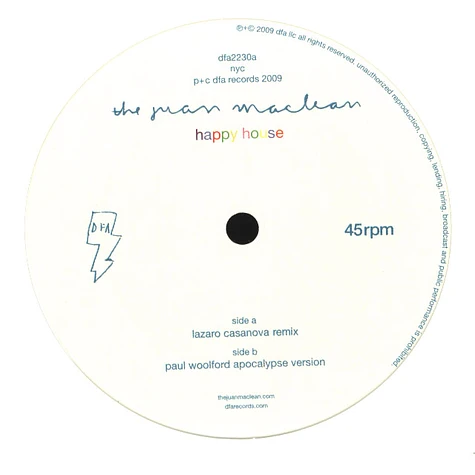 Juan MacLean - Happy House Remixes 1