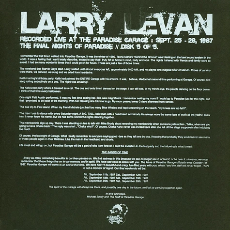 Larry Levan - Final Night Of Paradise Volume 5