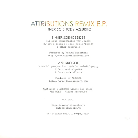 Inner Science & Azzurro - Attributions Remix EP