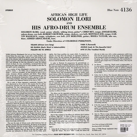 Solomon Ilori & His Afro-Drum Ensemble - African High Life