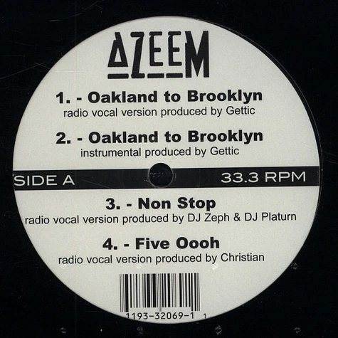 Azeem - Oakland To Brooklyn EP