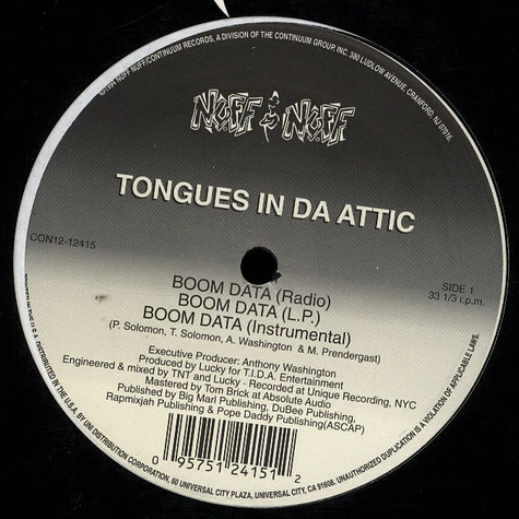Tongues In Da Attic - Boom Data / Blowin' Up Da Spot