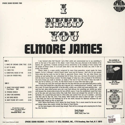 Elmore James - I Need You