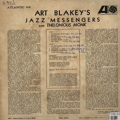 Art Blakey & The Jazz Messengers With Thelonious Monk - Art Blakey & The Jazz Messengers Con Thelonious Monk