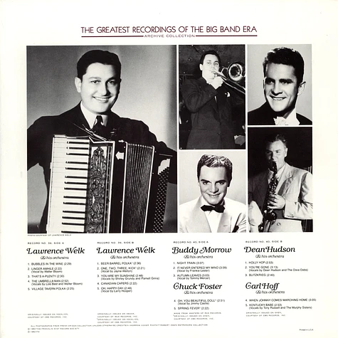 V.A. - The Greatest Recordings Of The Big Band Era - Lawrence Welk / Buddy Morrow / Dean Hudson / Chuck Foster / Carl Hoff