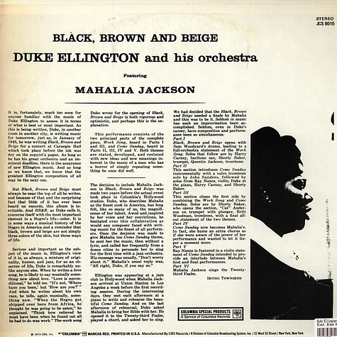 Duke Ellington And His Orchestra Featuring Mahalia Jackson - Black, Brown And Beige