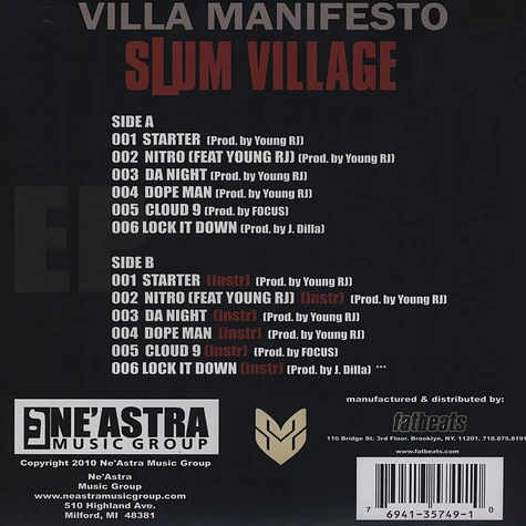 Slum Village - Villa Manifesto EP