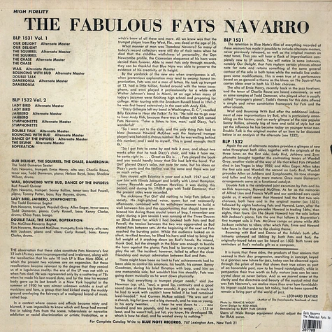 Fats Navarro - The Fabulous Fats Navarro Volume 1