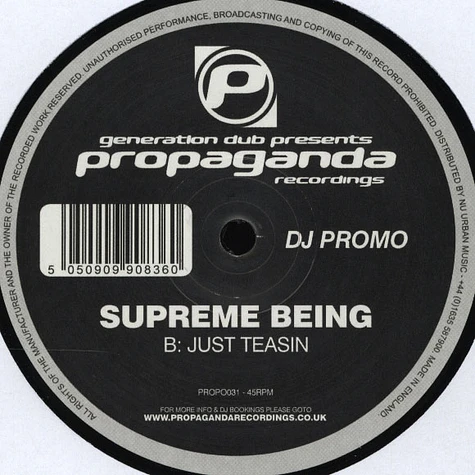 Supreme Being - Tune In / Just Teasin