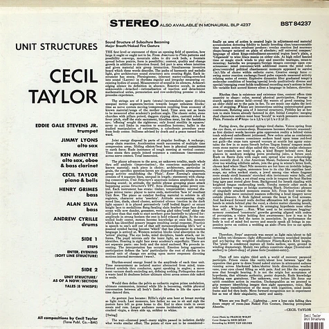 Cecil Taylor - Unit Structures
