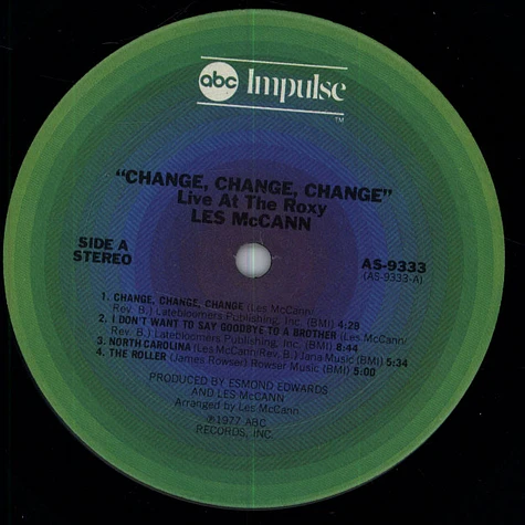 Les McCann - Change, Change, Change (Live At The Roxy)
