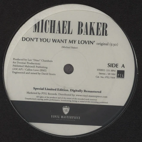 Michael Baker - Don't You Want My Lovin'