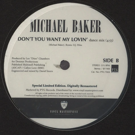 Michael Baker - Don't You Want My Lovin'