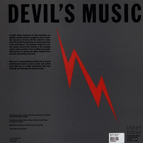 Nicolas Collins - Devil's Music