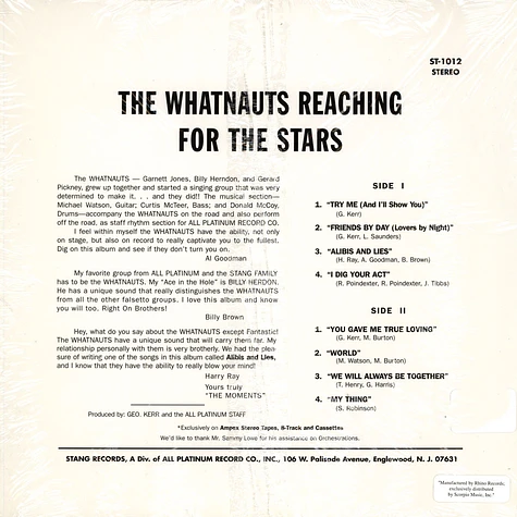 The Whatnauts - Reaching For The Stars