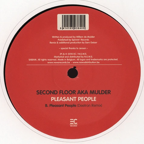 Second Floor Aka Mulder - Pleasant People Deetron Remix