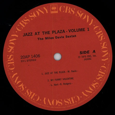 The Miles Davis Sextet - Jazz At The Plaza Volume 1