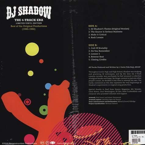DJ Shadow - The 4-Track Era: Best Of The Original Productions 1990-92
