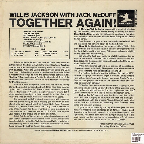 Willis Jackson With Jack McDuff - Together Again!
