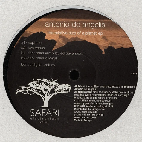 Antonio De Angelis - The Relative Size Of A Planet EP