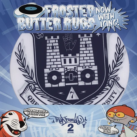 Frosted Butter Rugs - DJ Qbert Skartch University Logo Slipmats