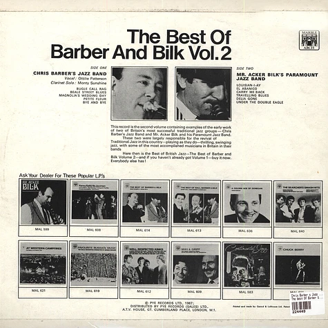 Chris Barber's Jazz Band / Mr Acker Bill's Paramount Jazz band - The best Of Barber & Bilk Vol. 2