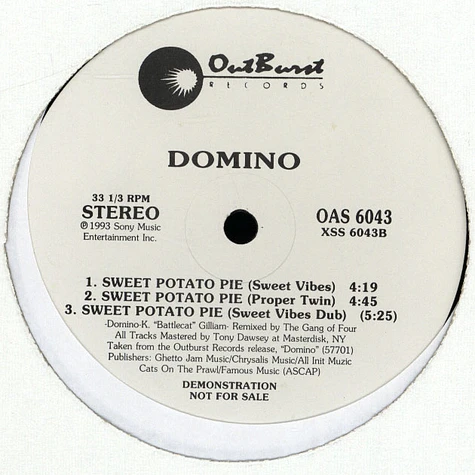 Domino - Getto Jam / Sweet Potato Pie