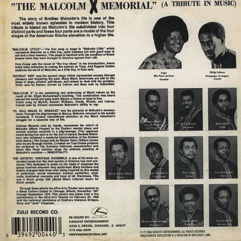 Philip Cohran & The Artistic Heritage Ensemble - The Malcolm X memorial