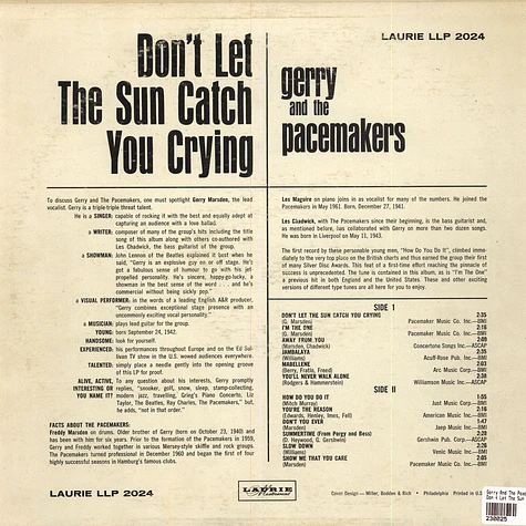 Gerry And The Peacemakers - Don't Let The Sun Catch You Crying