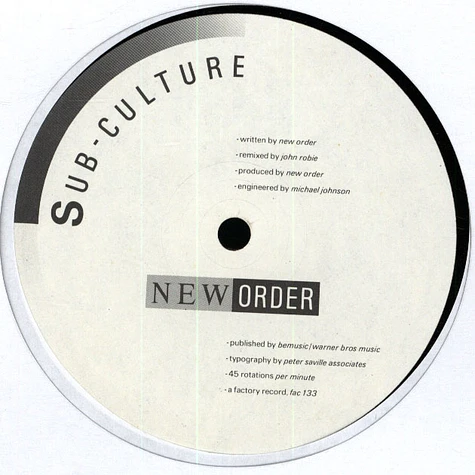 New Order - Sub-Culture