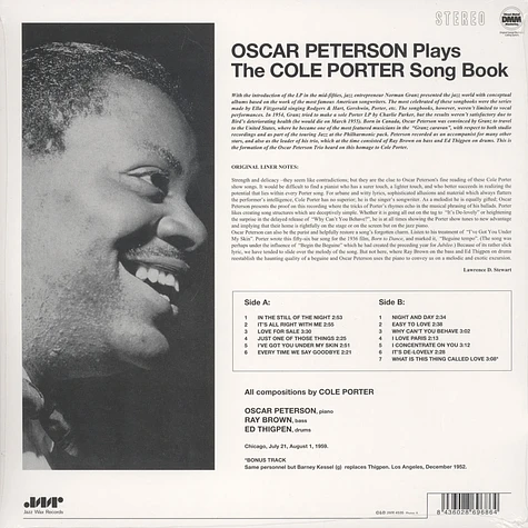 Oscar Peterson - Oscar Peterson Plays The Cole Porter Song Book