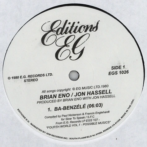 Brian Eno - Ba-Benzele