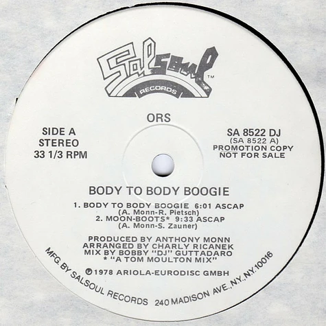 O.R.S. (Orlando Riva Sound) - Body To Body Boogie