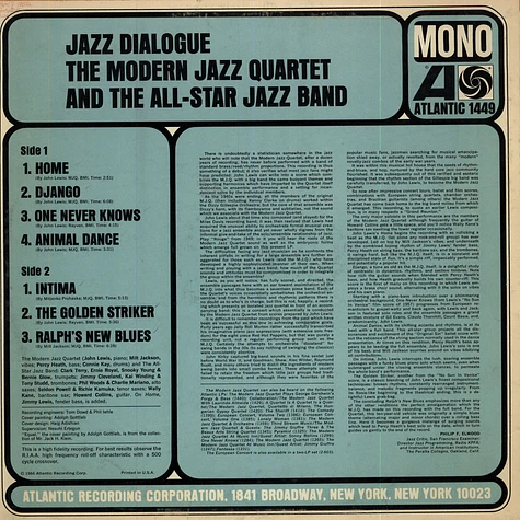 The Modern Jazz Quartet & The All-Star Jazz Band - Jazz Dialogue