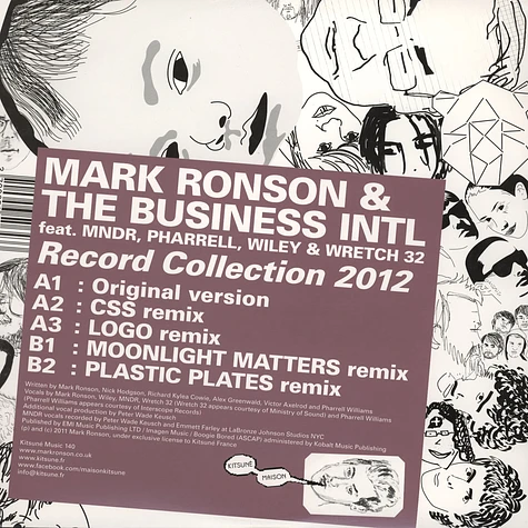 Mark Ronson & The Business Intl. - Record Collection 2012 feat. MNDR, Pharrell, Wiley & Wretch 32