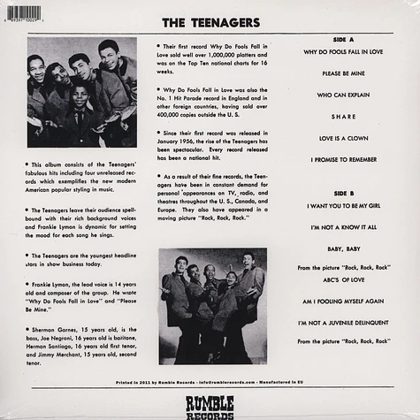 Frankie Lymon & The Teenagers - The Teenagers Feat. Frankie Lymon