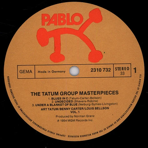 Art Tatum, Ben Webster, Red Callender, Bill Douglass - The Tatum Group Masterpieces