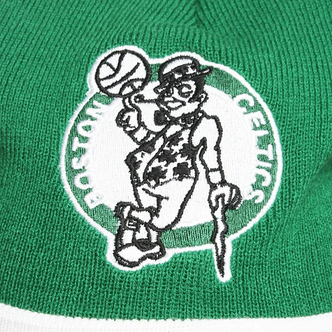 Mitchell & Ness - Boston Celtics Jersey Stripe Cuffed Knit With Pom