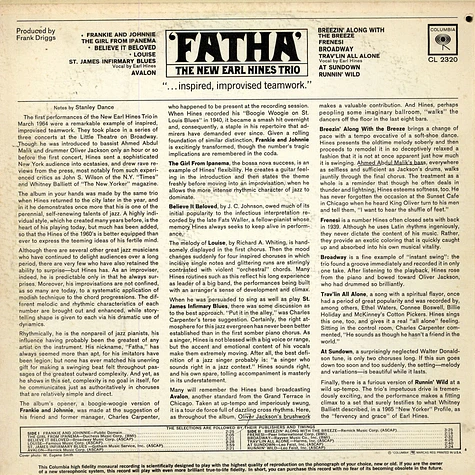 The New Earl Hines Trio - Fatha