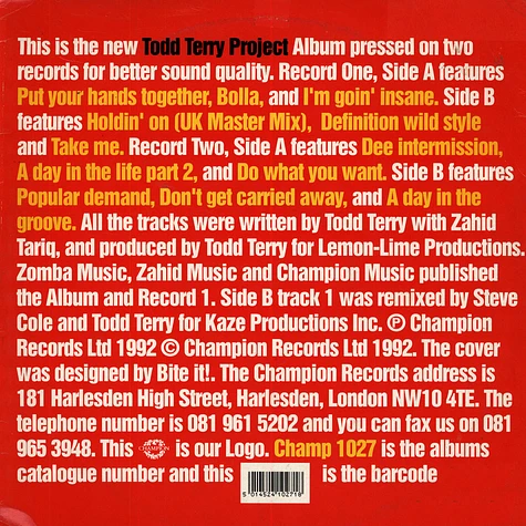 The Todd Terry Project - Todd Terry Project Album
