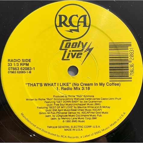 Cooly Live - That's What I Like (No Cream In My Coffee)
