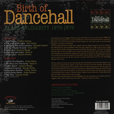 V.A. - Birth Of Dancehall: Black Solidarity 1976 - 1979
