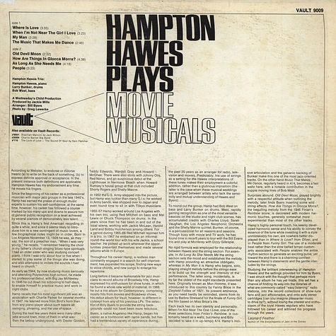 Hampton Hawes Trio - Hampton Hawes Plays Movie Musicals