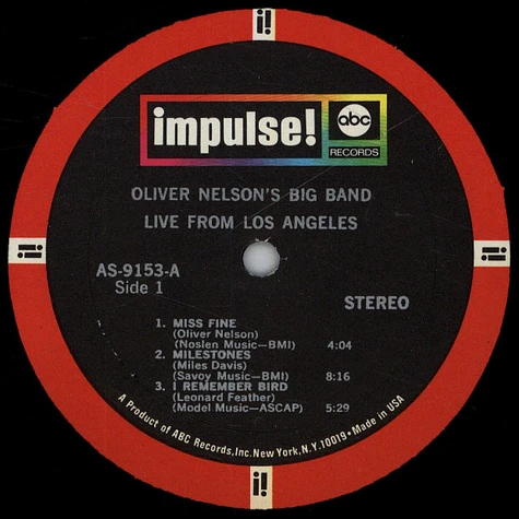 Oliver Nelson's Big Band - Live From Los Angeles