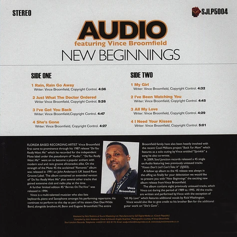 Audio featuring Vince Broomfield - New Beginnings