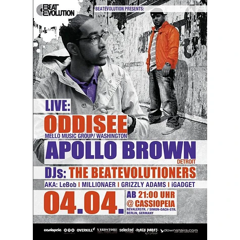Oddisee & Apollo Brown - Konzertticket für Berlin, 04.04.2012 @ Cassiopeia
