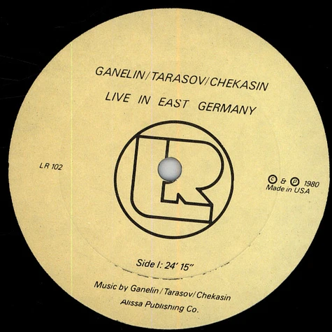 Vyacheslav Ganelin / Vladimir Tarasov / Vladimir Chekasin - Live In East Germany